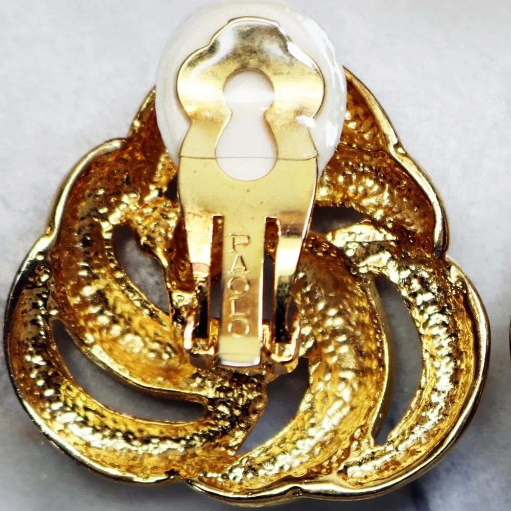 ⚜️Vintage PAOLO Gucci Celtic Swirl Clip On Earrings